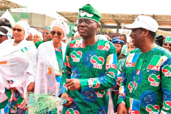 Lagos State Governor Babajide Sanwo-Olu and orhers at Political Rally.